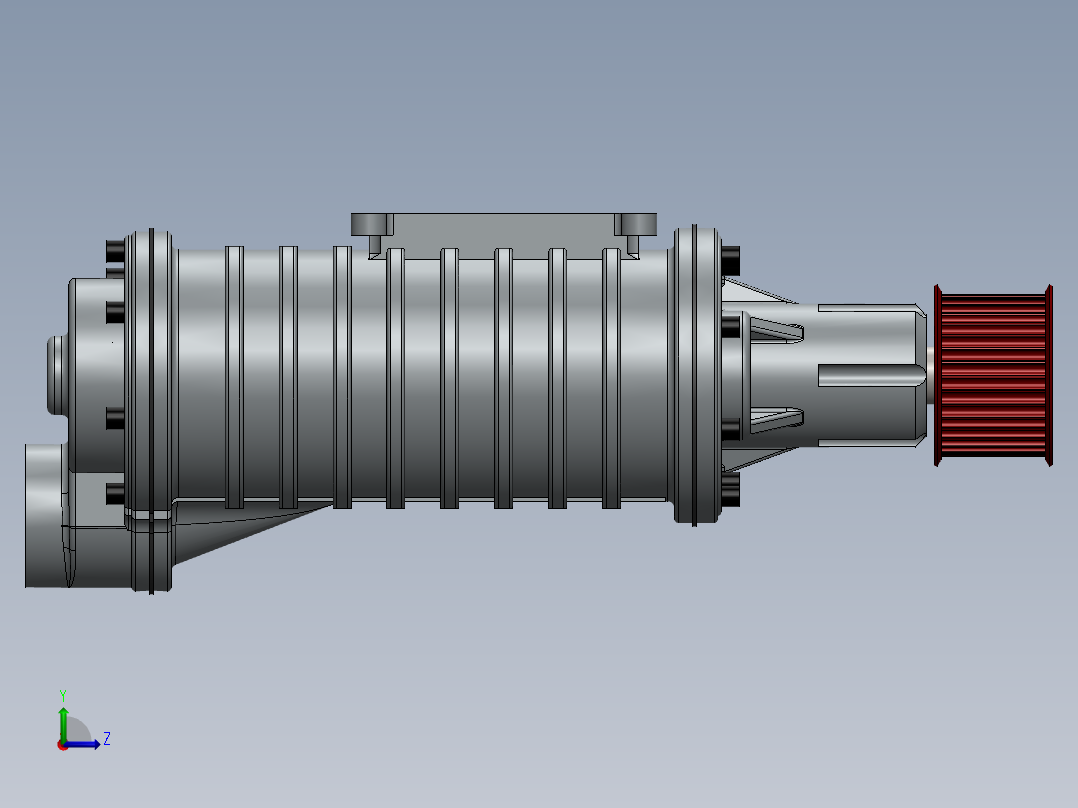 螺杆空气压缩机三维建模图纸左视图
