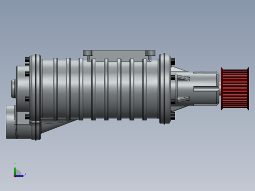 螺杆空气压缩机三维建模图纸左视缩略图