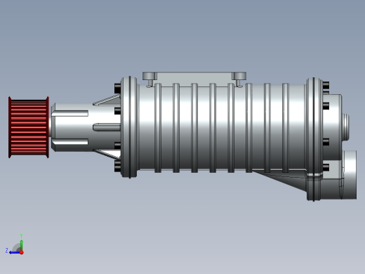 螺杆空气压缩机三维建模图纸右视缩略图