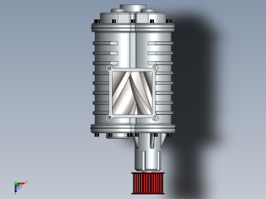 螺杆空气压缩机三维建模图纸俯视缩略图