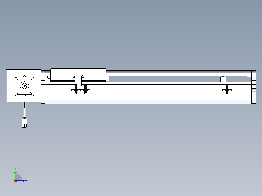 东锦同步带传动-直线滑台模组DH170B-L150-S300-BL-P400W-C3左视图