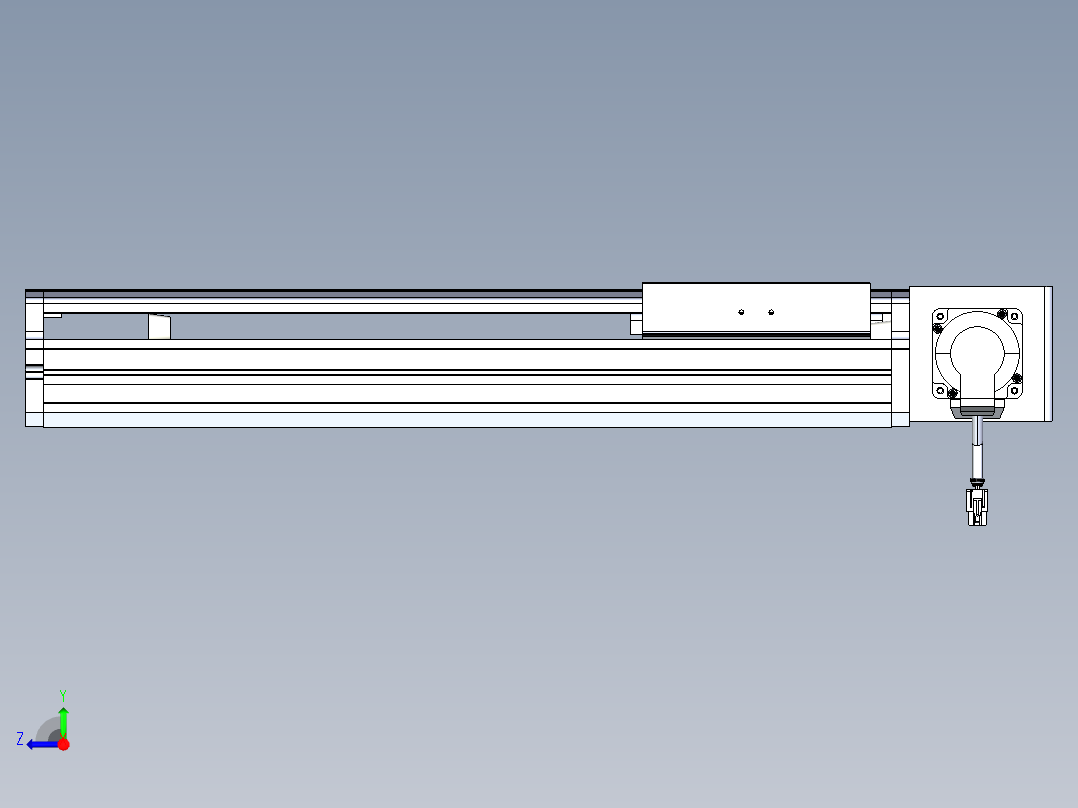 东锦同步带传动-直线滑台模组DH170B-L150-S300-BL-P400W-C3右视图