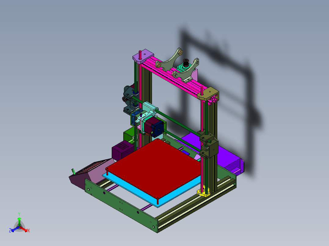 滚珠导轨单喷头三维打印机