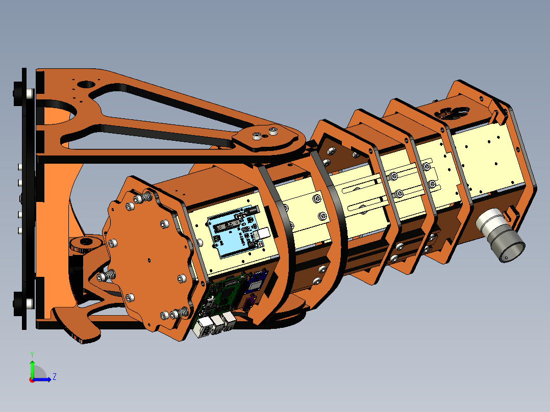 自制拼接的可旋转跟踪天文望远镜左视图