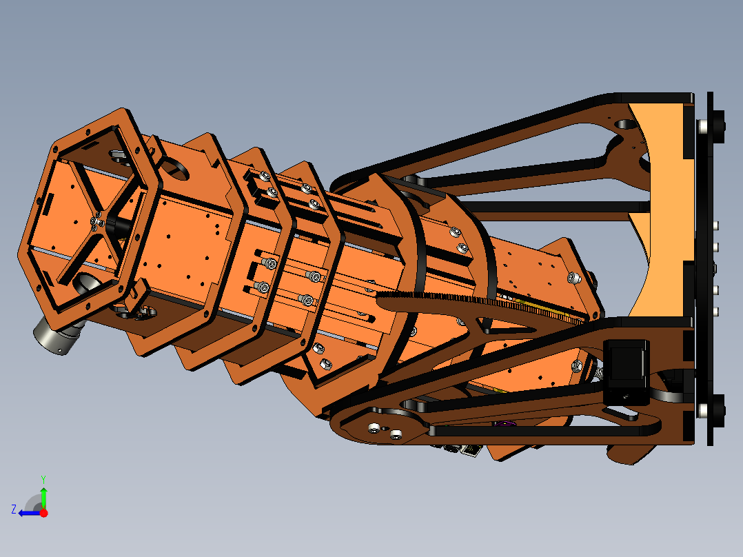 自制拼接的可旋转跟踪天文望远镜右视图
