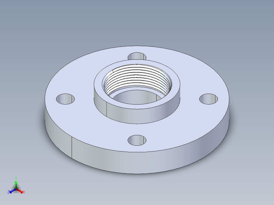 聚氯乙烯配件24-Sch80_Flange One-Piece_FPT_852-015_1.5in正等轴测图