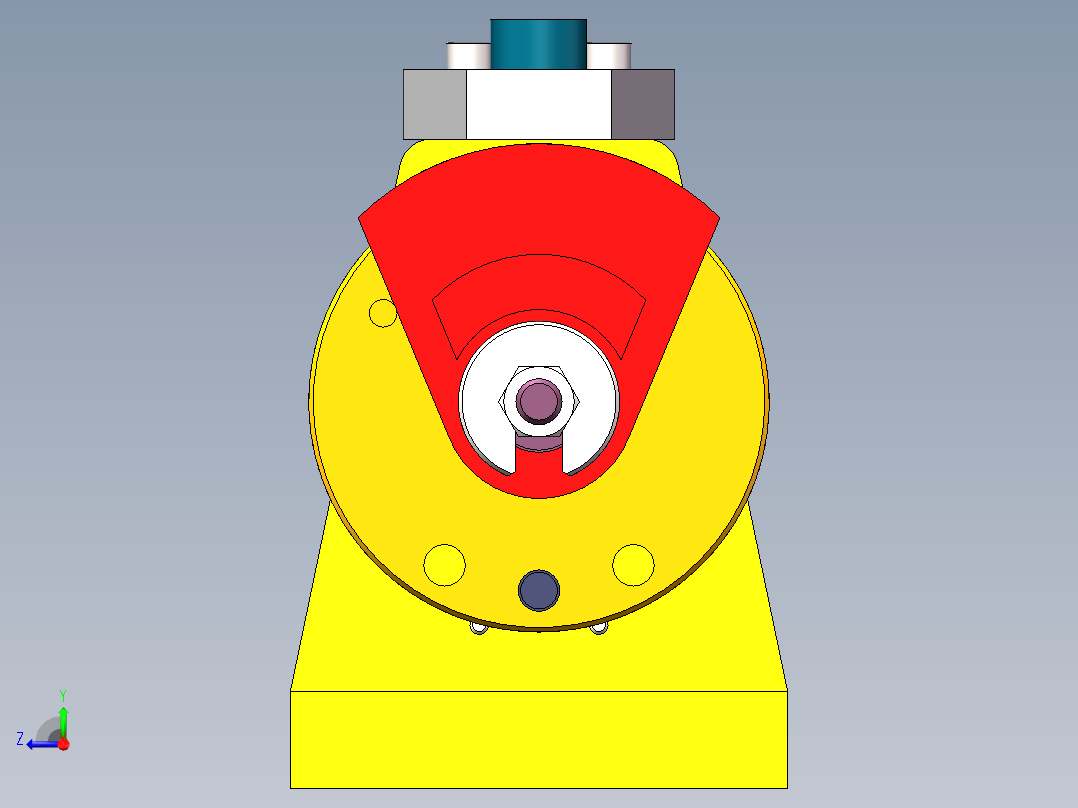 KCSJ-07扇形板回转分度钻床夹具三维SW模型右视图