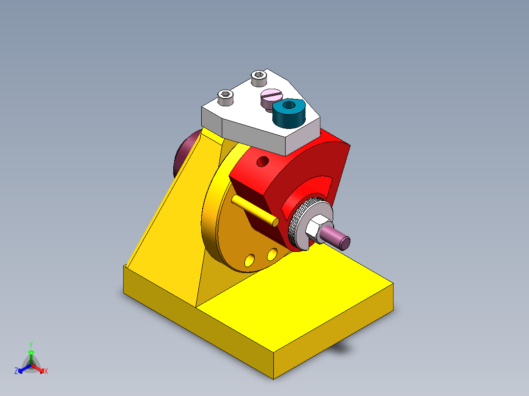 KCSJ-07扇形板回转分度钻床夹具三维SW模型正等轴测图