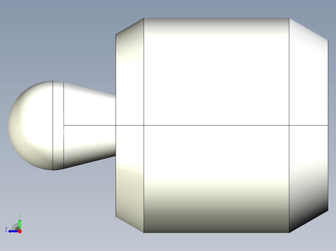 側向式定位柱(鋼材梢、有膠封)2215-3D多系列多零件图纸模型右视图