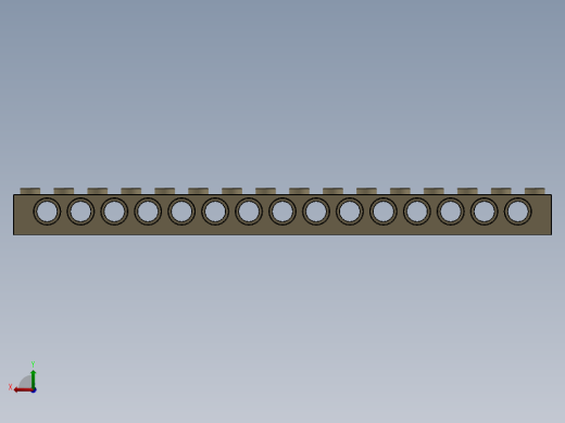 乐高机械组积木（横梁）-4206923 - 3703 Tan - Brick Yellow Technic Brick 1 x 16 with Holes后视缩略图