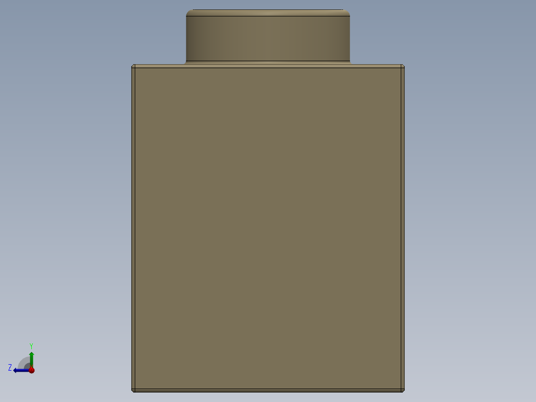 乐高机械组积木（横梁）-4206923 - 3703 Tan - Brick Yellow Technic Brick 1 x 16 with Holes右视图