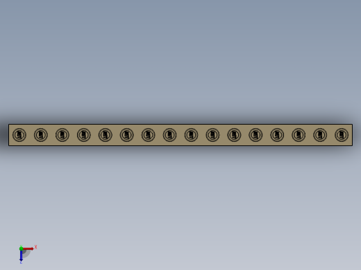 乐高机械组积木（横梁）-4206923 - 3703 Tan - Brick Yellow Technic Brick 1 x 16 with Holes俯视缩略图