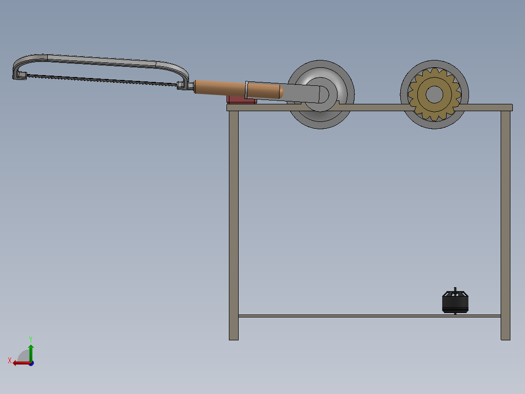 多功能切割机简易机构后视图