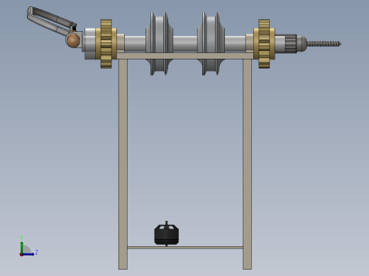 多功能切割机简易机构左视缩略图