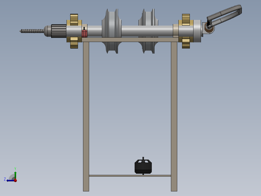 多功能切割机简易机构右视图