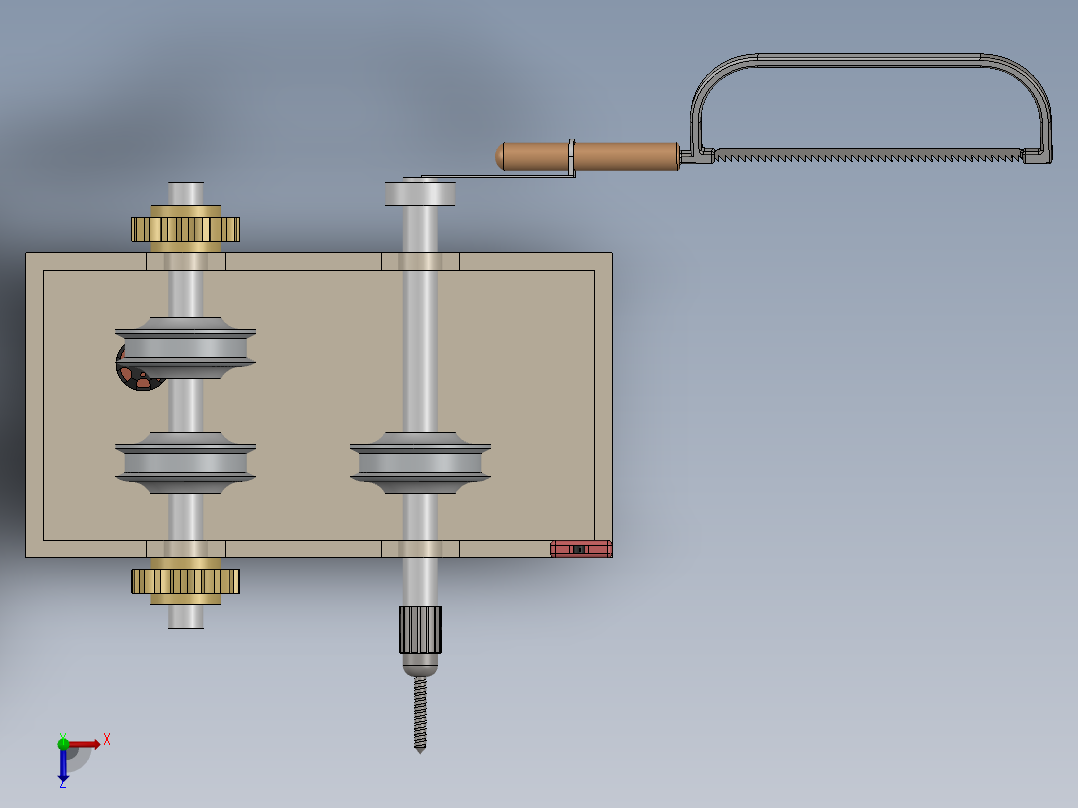 多功能切割机简易机构俯视图
