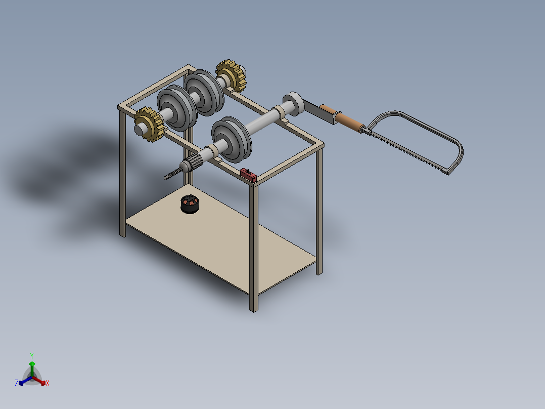 多功能切割机简易机构正等轴测图