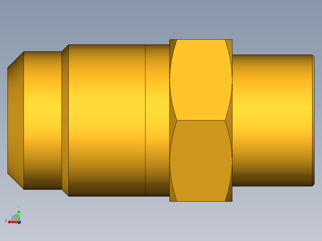 扩口式工业通用硬管接头Flare To Solder 43F-8-8后视图
