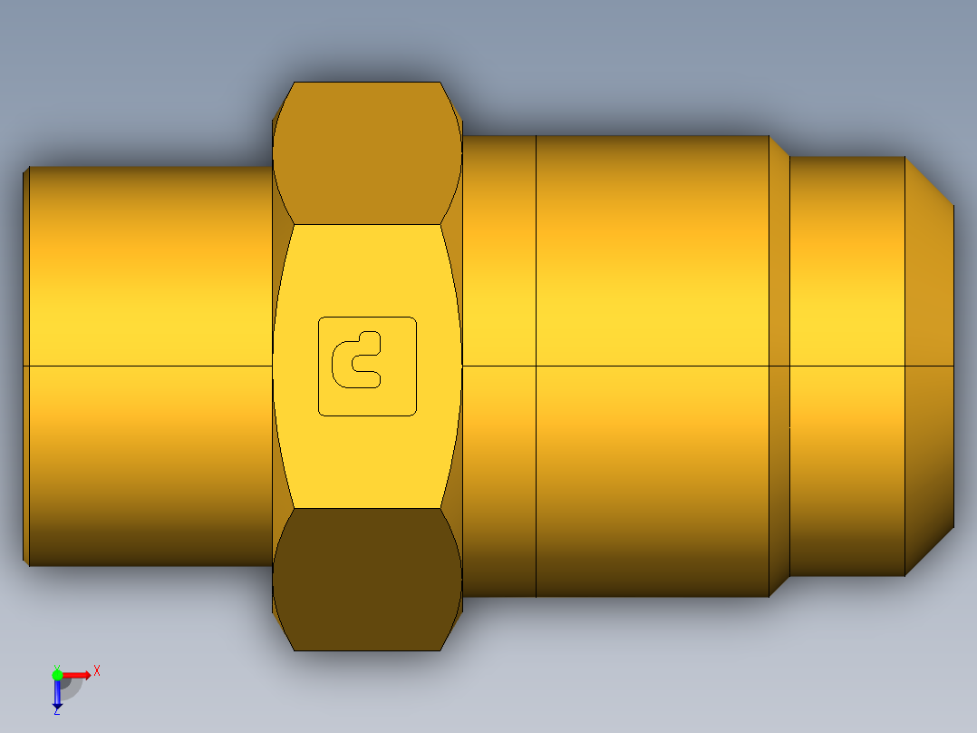 扩口式工业通用硬管接头Flare To Solder 43F-8-8俯视图