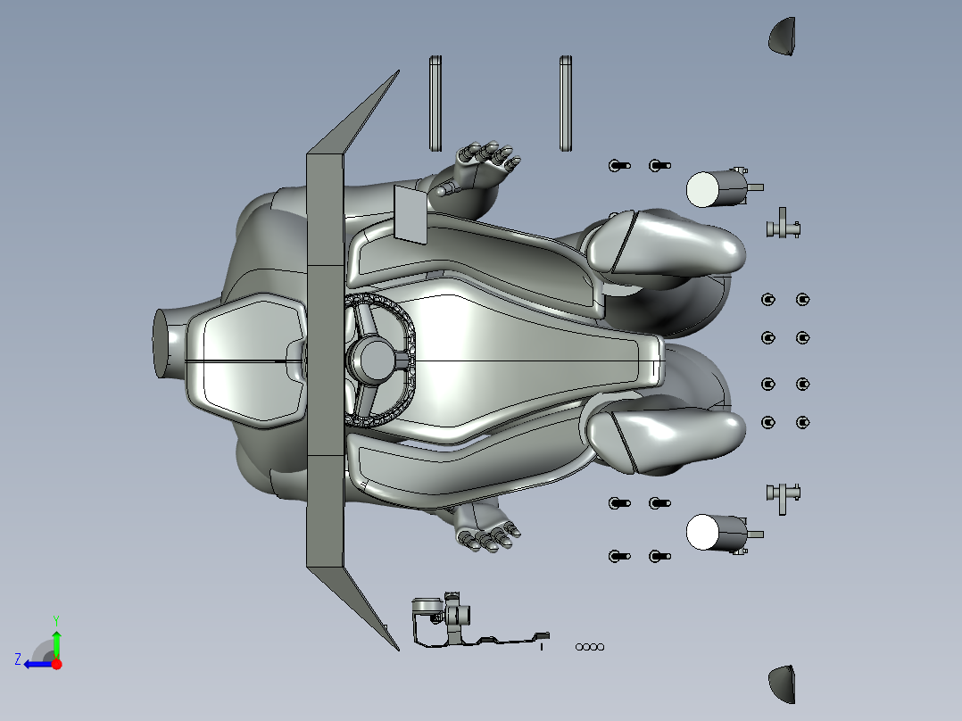 电动快艇右视图