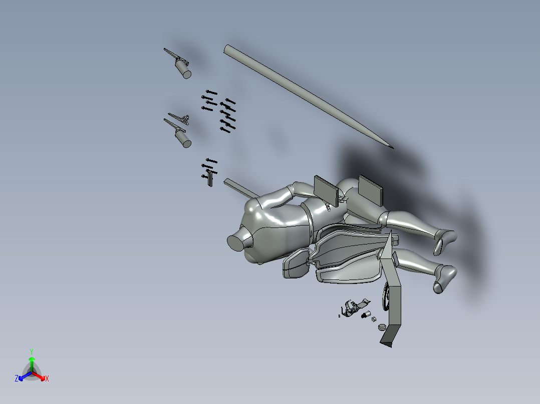 电动快艇正等轴测图