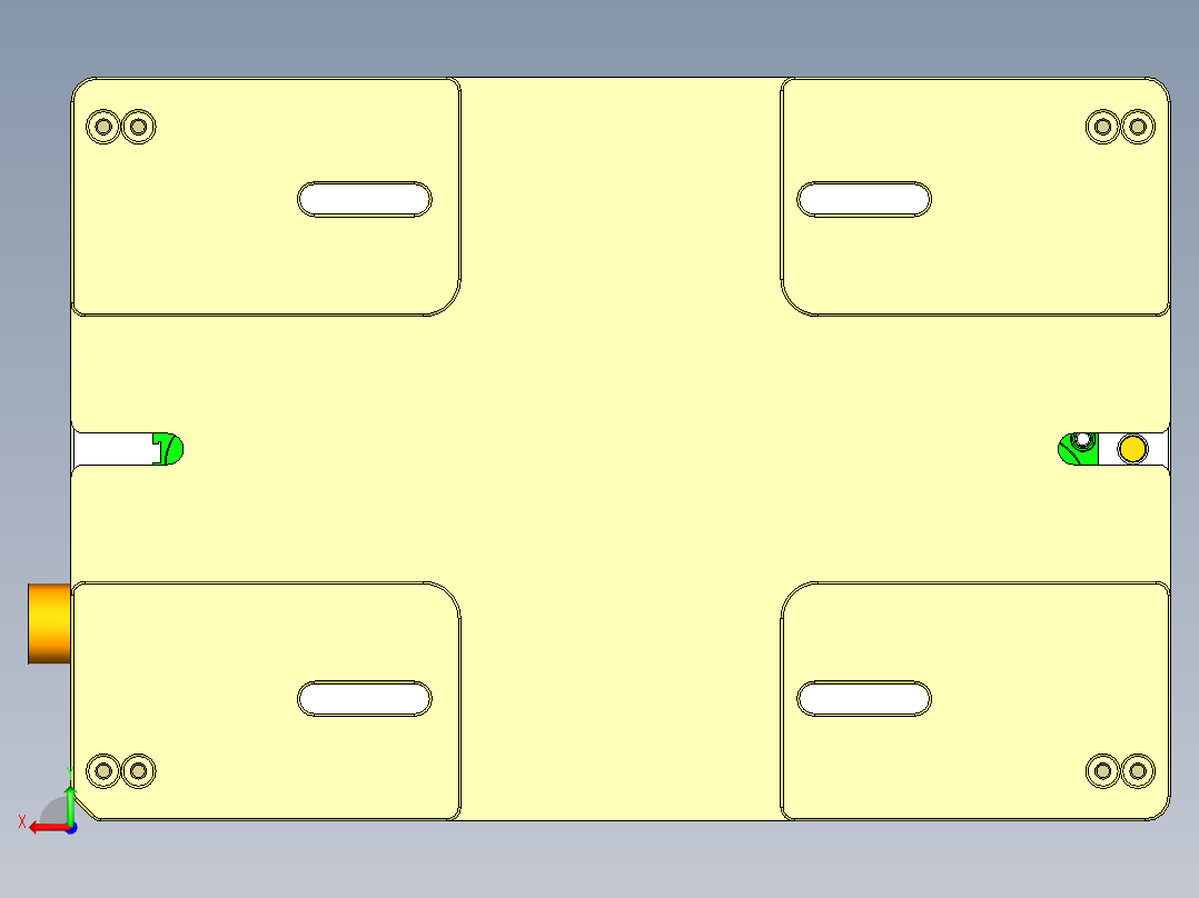 冲压件键盘C壳铣墙高PL面CNC治具模型后视图