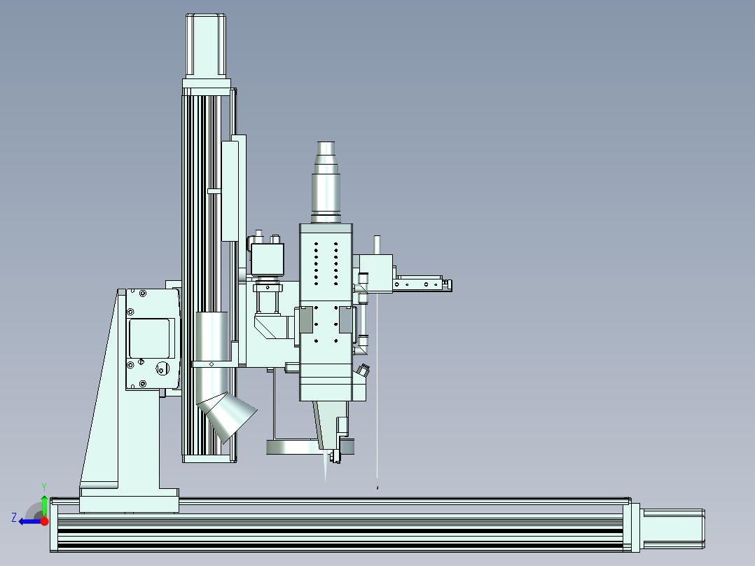 龙门三维激光焊接设备设计右视图