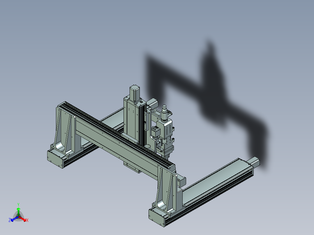 龙门三维激光焊接设备设计正等轴测图