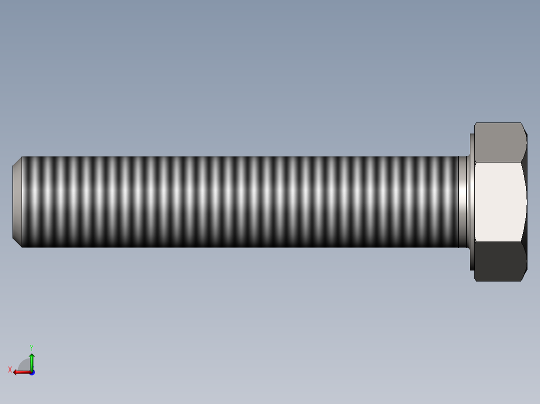 GB／T5781-2000六角头螺栓全螺纹C级M16×80后视图