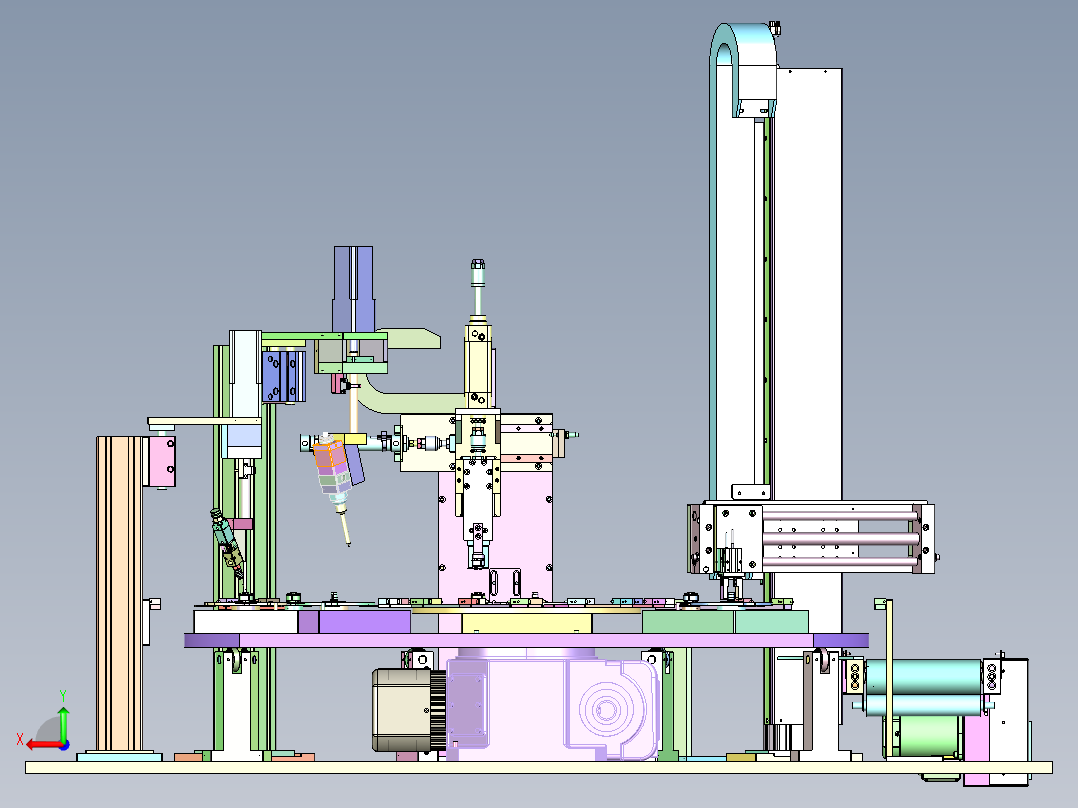 TWS 耳机充电仓转轴自动组装机后视图