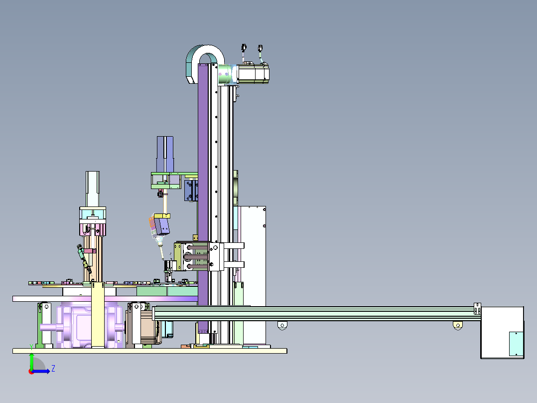 TWS 耳机充电仓转轴自动组装机左视图