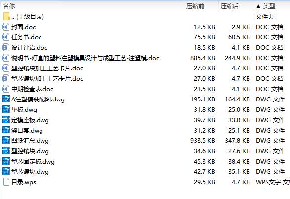 灯盒的塑料注塑模具设计与成型工艺-注塑模含7张CAD图