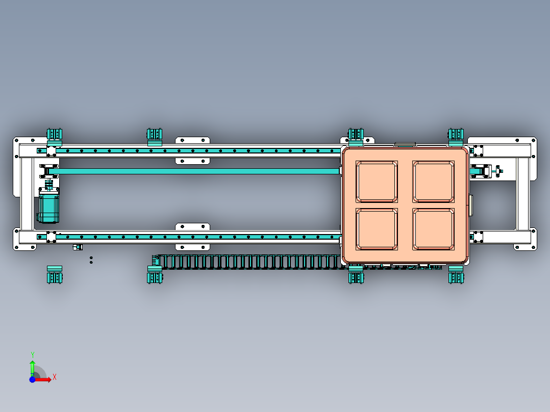 托盘输送机构前视图
