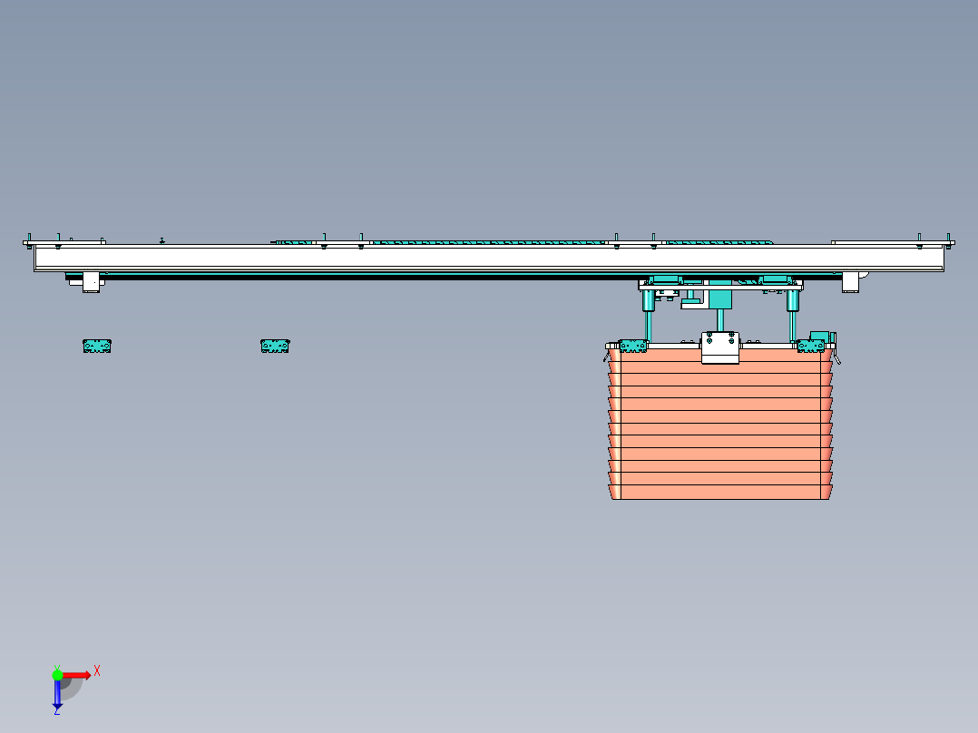 托盘输送机构俯视图