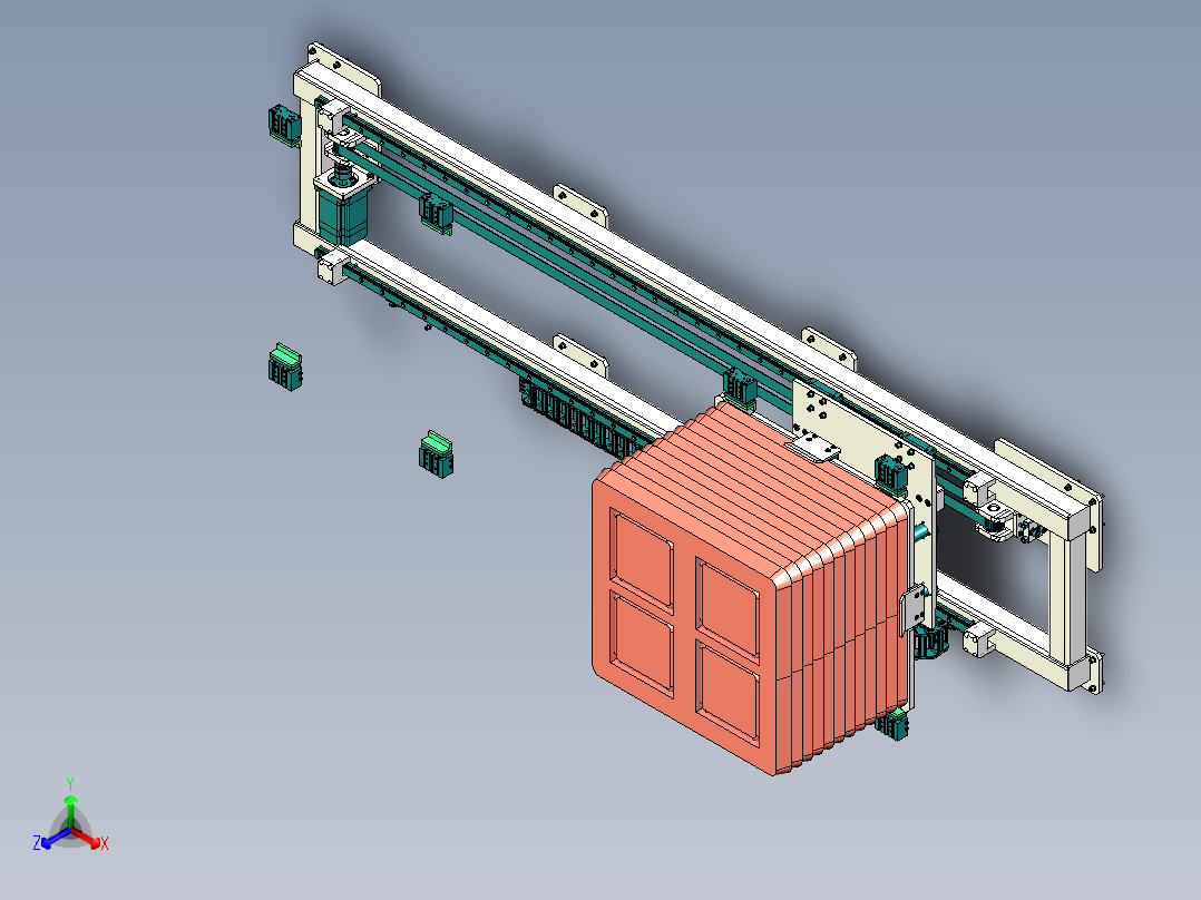 托盘输送机构正等轴测图
