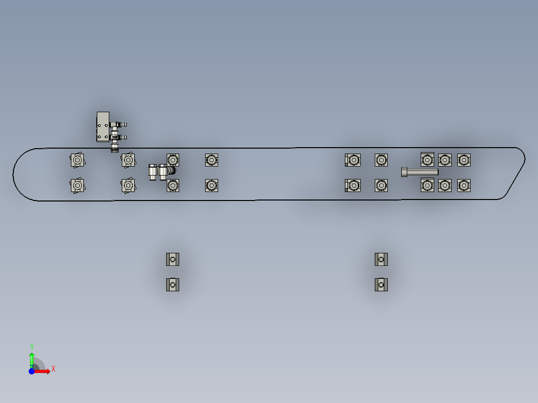0200流水线-LXYC-BOSS-平皮带-铝型材侧板前视图