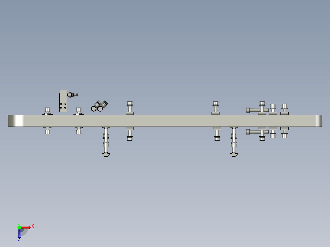 0200流水线-LXYC-BOSS-平皮带-铝型材侧板俯视图