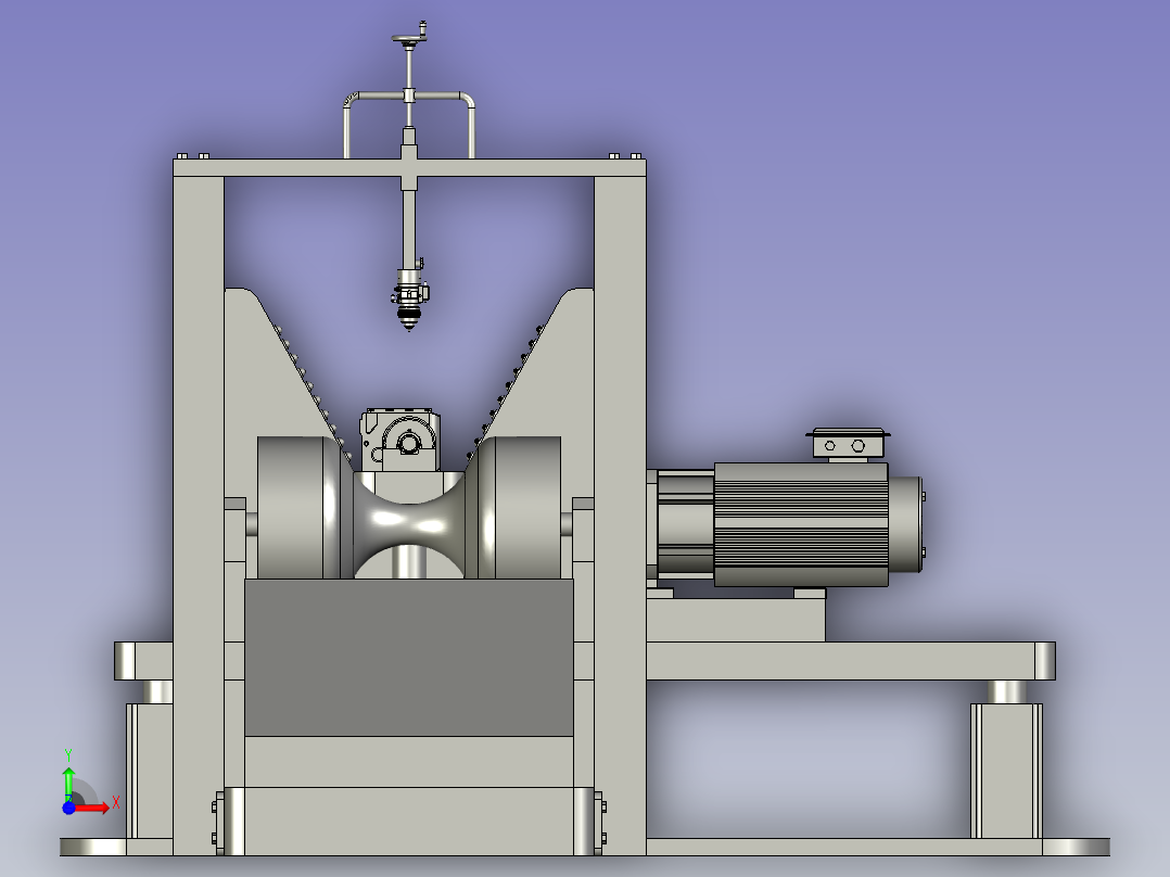 铝合金管材分切用夹具前视图