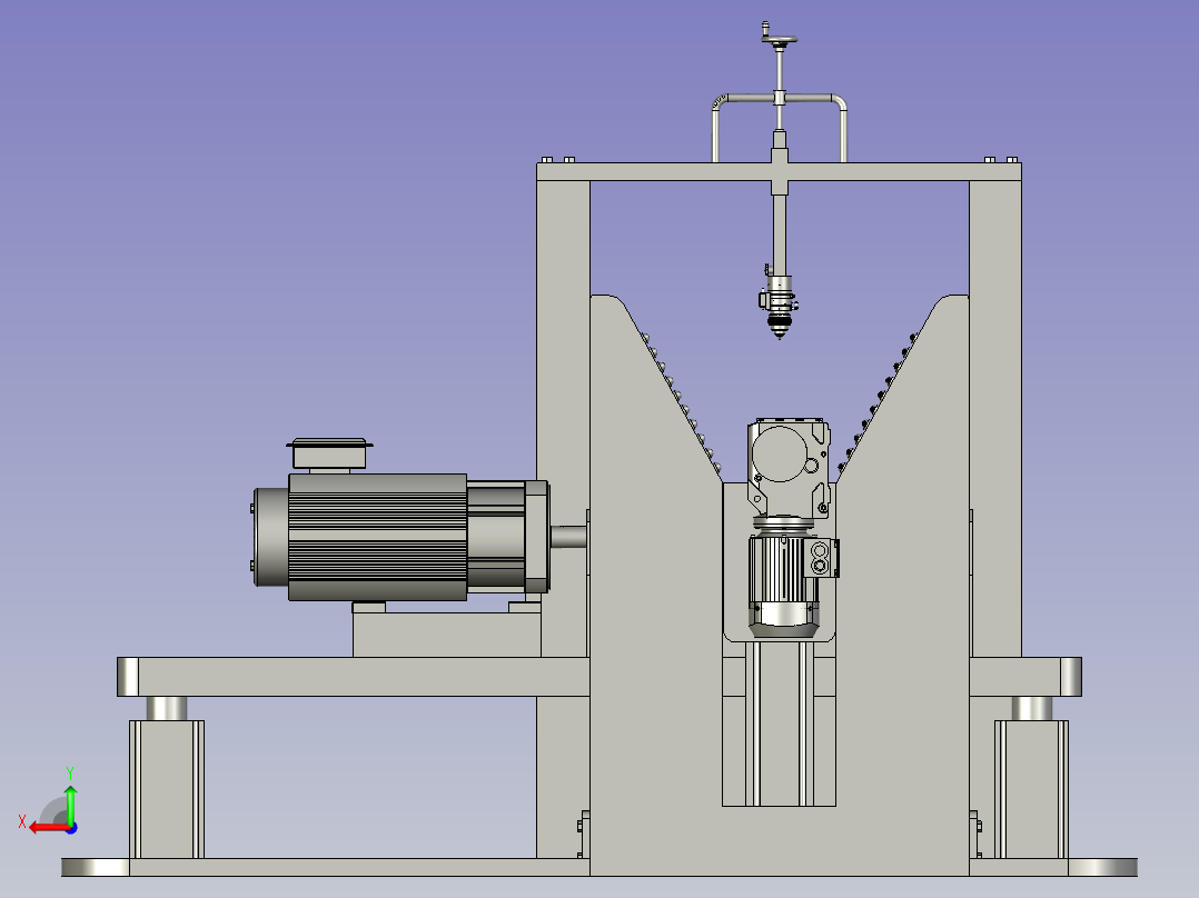 铝合金管材分切用夹具后视图
