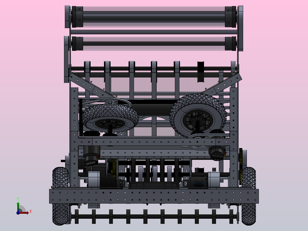 2024 FRC 3255比赛小车3D数模图纸 Solidworks设计前视图