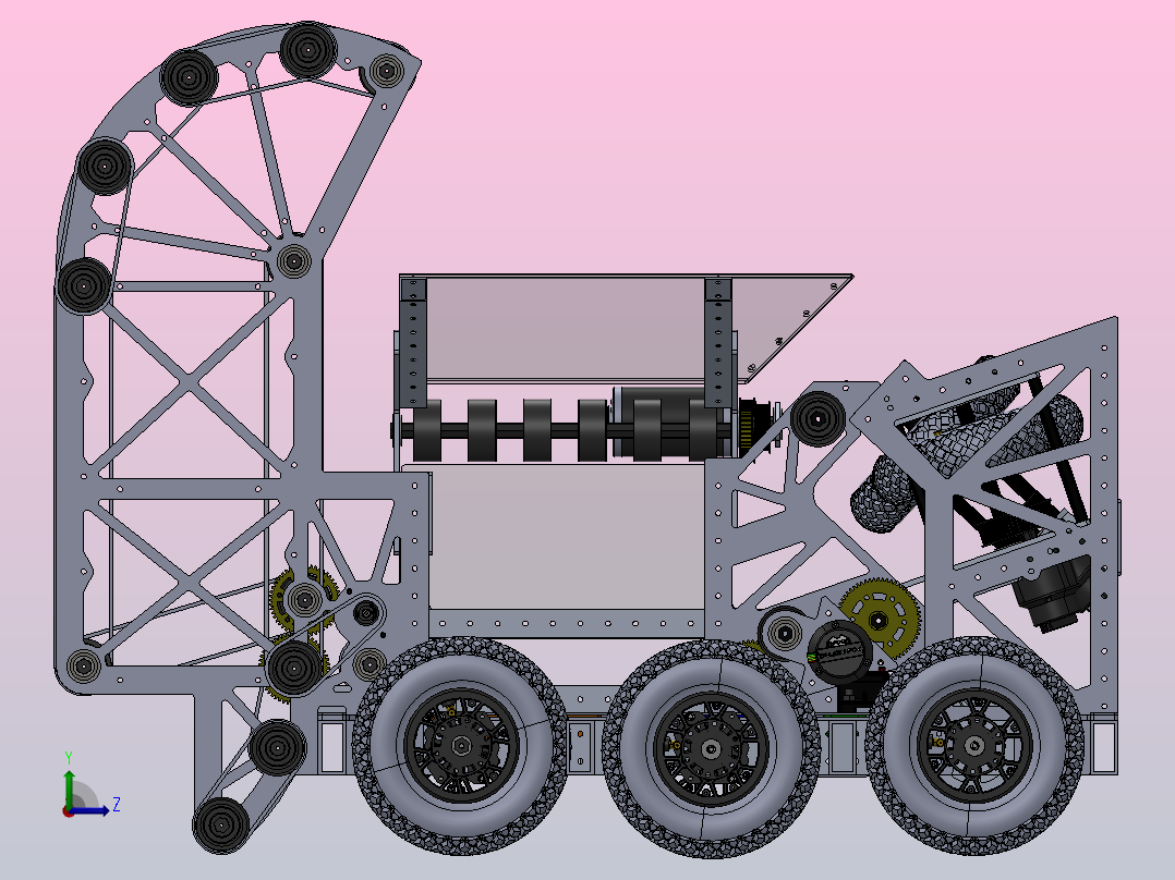 2024 FRC 3255比赛小车3D数模图纸 Solidworks设计左视图