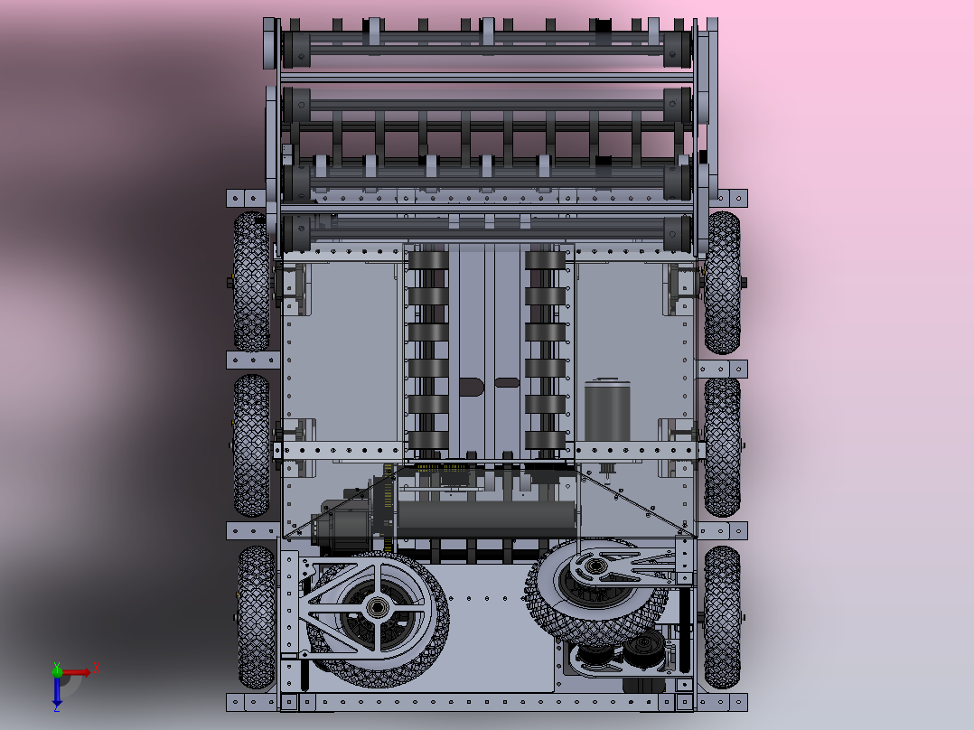 2024 FRC 3255比赛小车3D数模图纸 Solidworks设计俯视图