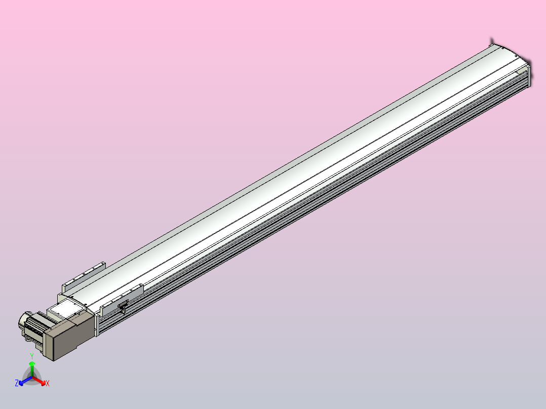 皮带直线轴半封闭可选导轨TPA-HNB-220D-176-L2050-MR-Y-P1K-N3主视图