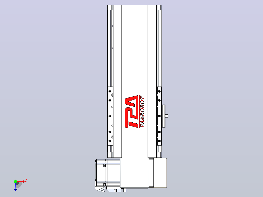 皮带直线轴半封闭可选导轨TPA-HNB-120D-110-L100-RP-Y-P40-N3俯视图