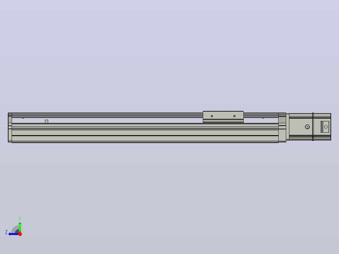 SYS12-BC-350-200W滚珠花健、支撑座、滚珠丝杠、交叉导轨、直线模组.STEP右视图