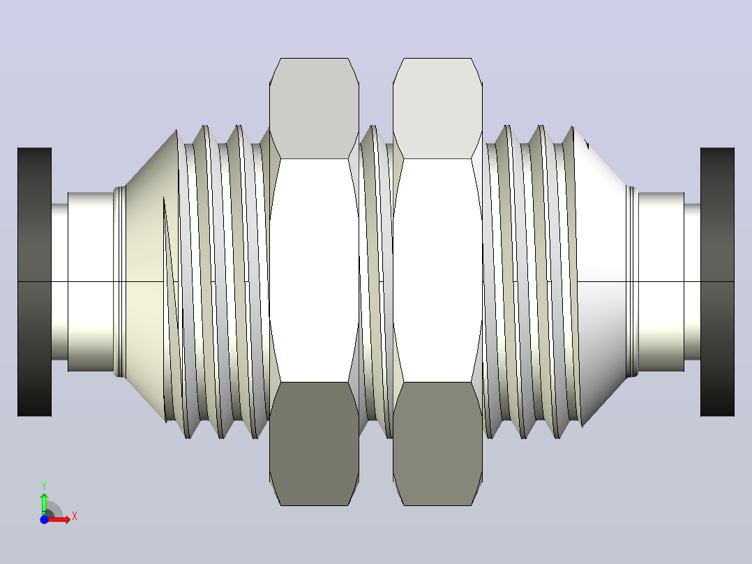 d6mm。M14.L32气管快插接头前视图