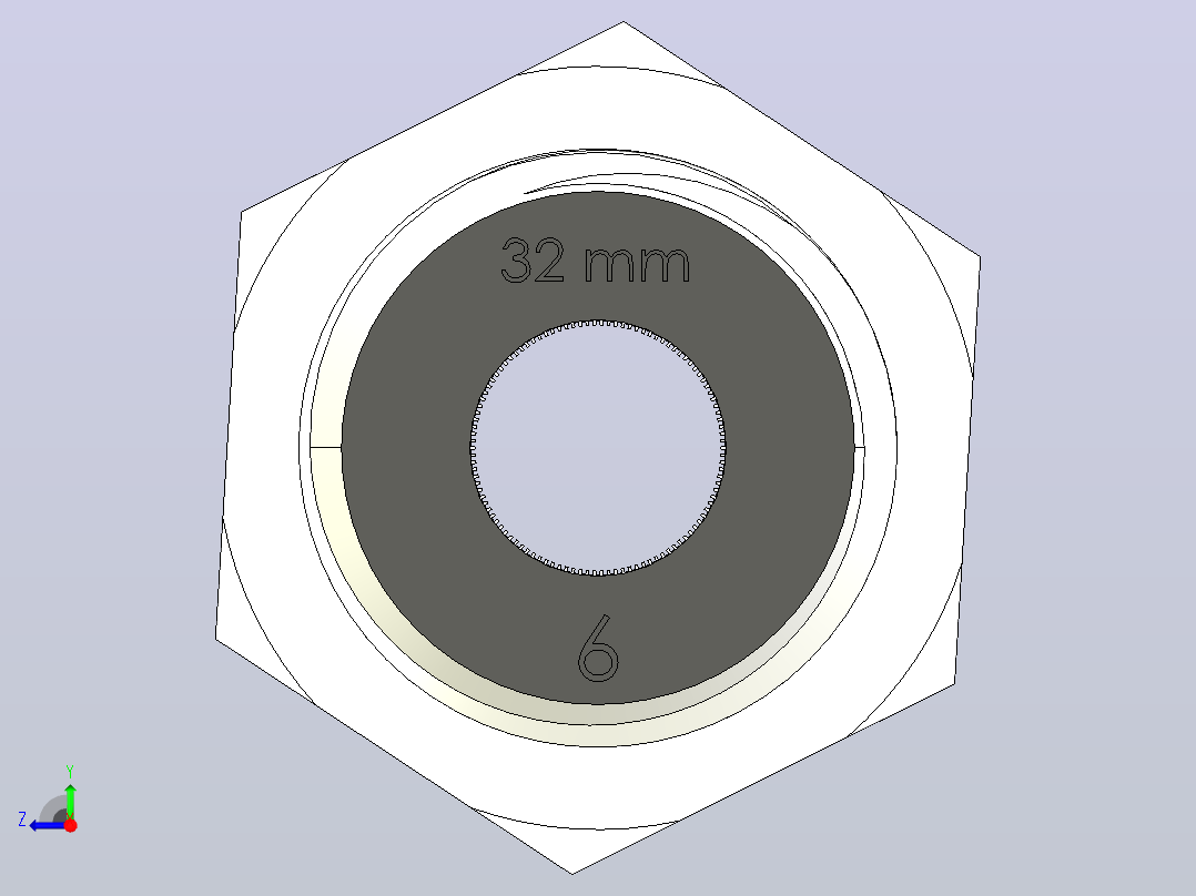 d6mm。M14.L32气管快插接头右视图