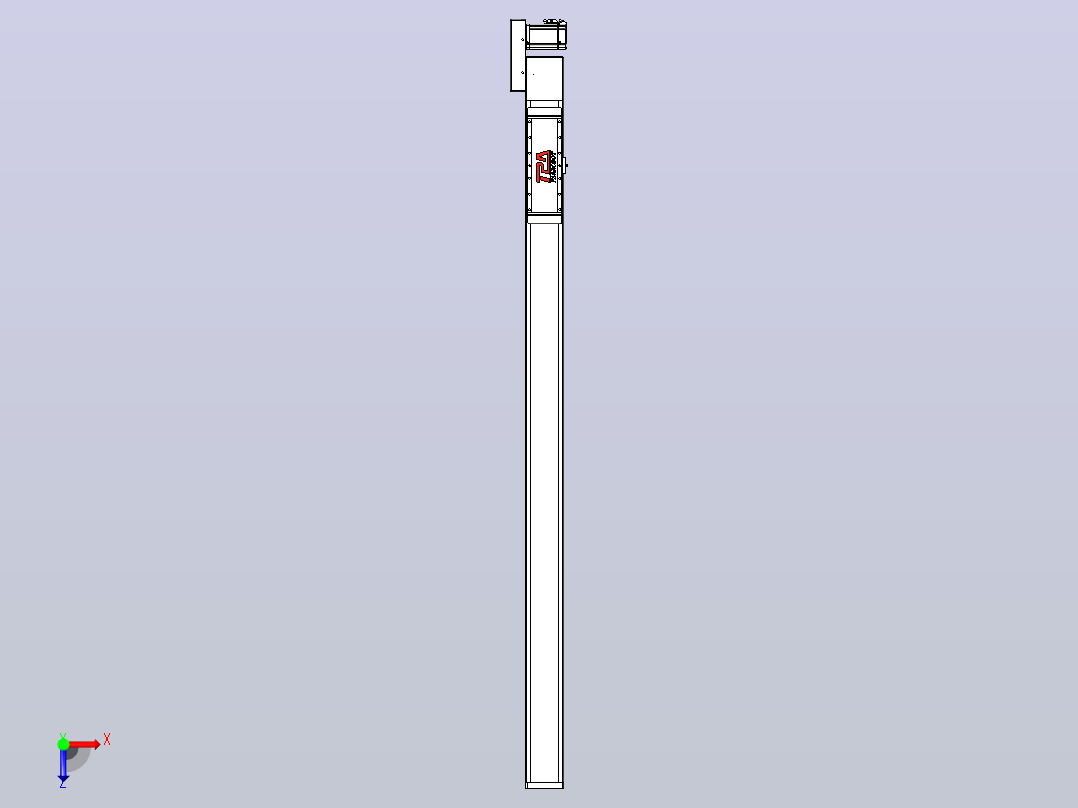 伺服电机集成皮带传动直线执行器TPA-OCB-120-224-L1650-MR-P75-N3俯视图