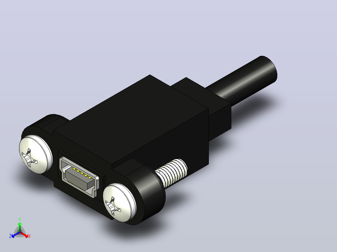 USB-Cable Mini-B 12正等轴测图