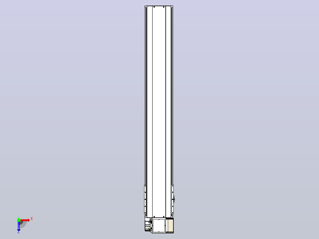 皮带直线轴半封闭可选导轨TPA-HNB-220D-176-L1250-RP-Y-P1K-N3俯视图